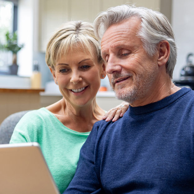 Couple with laptop